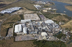 An aerial shot of the proposed location of the EfW facility, DS Smith Papers Kemsley Mill 